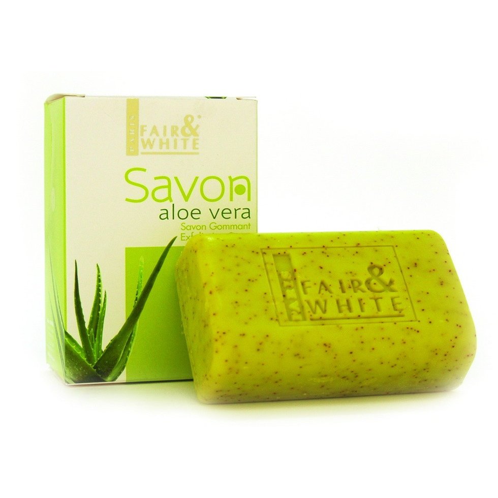 Fair & White Savon,  Aloe Vera Exfoliating Soap, 7oz